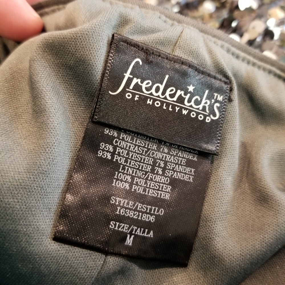 Fredericks of Hollywood Silver sequin criss cross back dress size Med - Picture 6 of 15